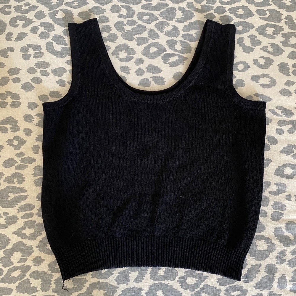 St. John Basics Black Knit Tank